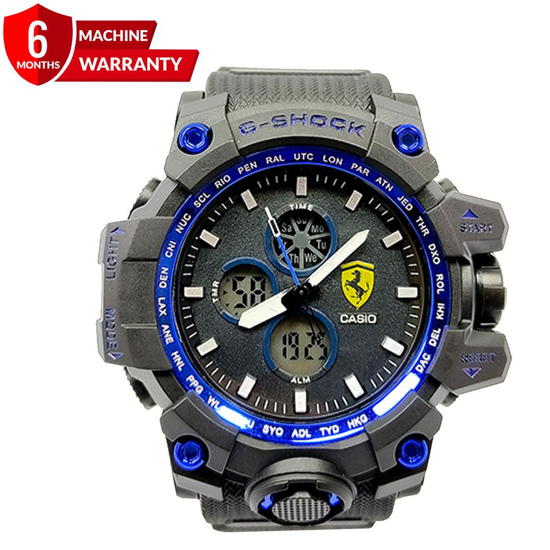 G-Shock Dual Time Sports Watch For Men - Black&amp;Blue - Vogue Alaska