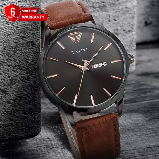 TOMI T-045 Orignal Men's Watch Date & Day Quartz Straps Watch