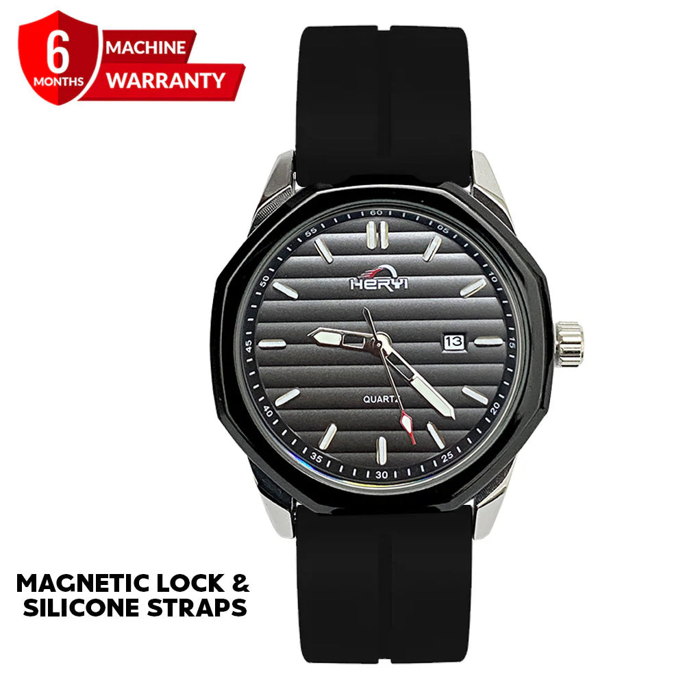 Heryi -  Silicone Straps &amp; Magnetic Lock Wrist Watch For Men