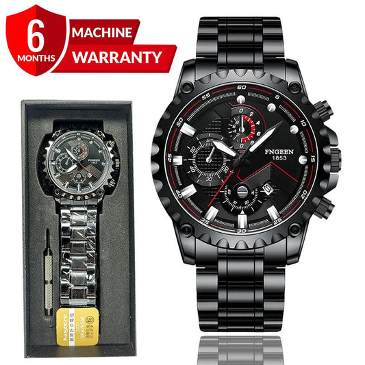 FNGEEN - 1853 Analog Time Stainless Steel Chain Watch For Men