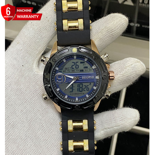 Duantai Analog & Digital Rubber Straps Watch For Men
