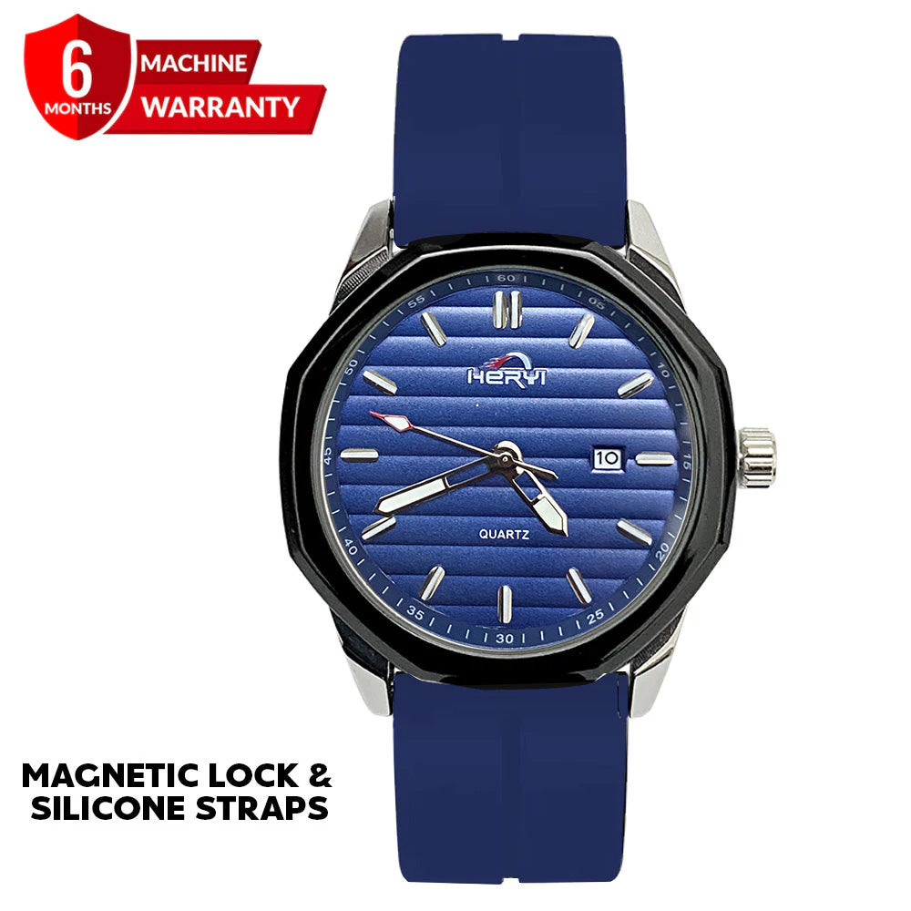 Heryi -  Silicone Straps &amp; Magnetic Lock Wrist Watch For Men