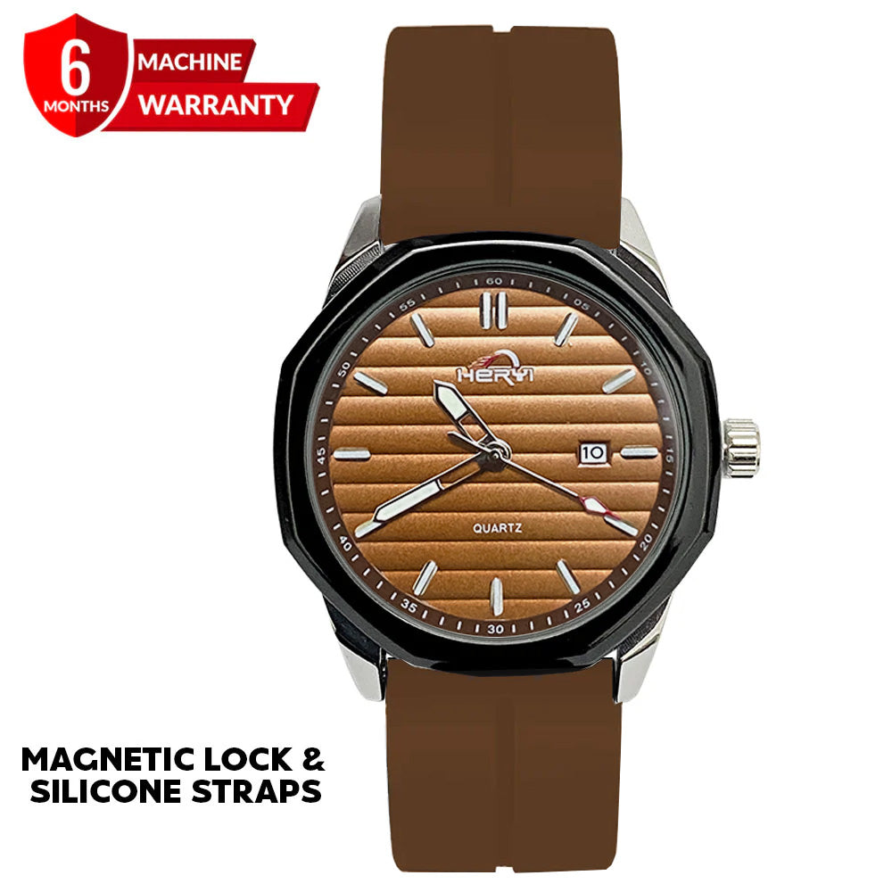 Heryi -  Silicone Straps &amp; Magnetic Lock Wrist Watch For Men