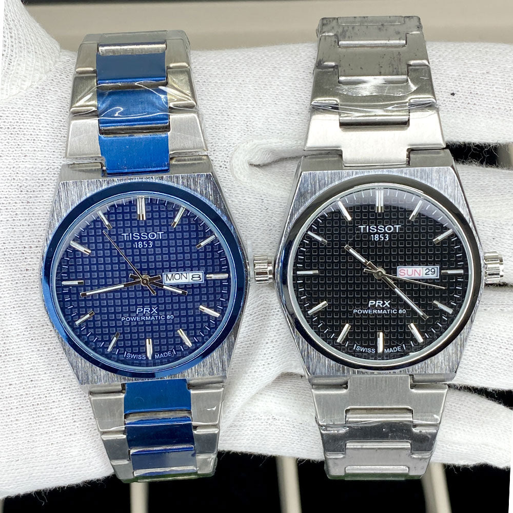 Tis-1853 Swiss Made PRX Powermatic Date & Day Chain Watch