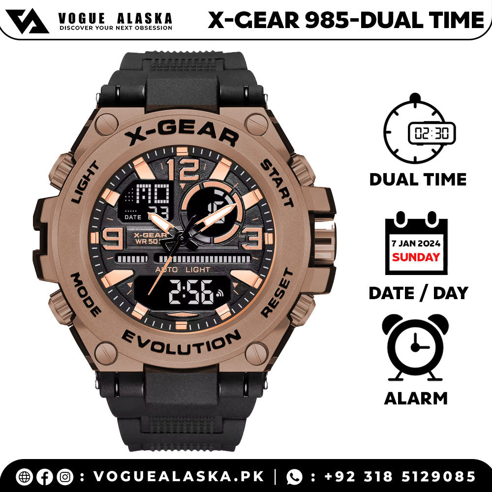 X-Gear 985 Dual-Time Sports Watch For Men