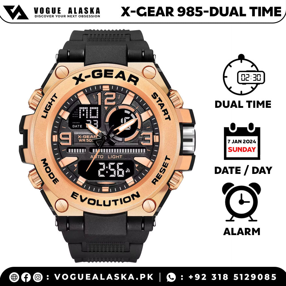 X-Gear 985 Dual-Time Sports Watch For Men