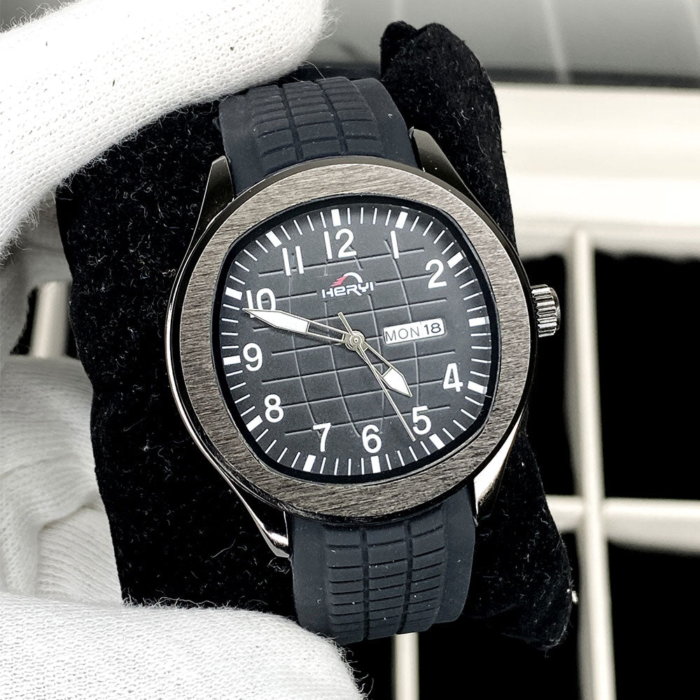 Heyri - Silicone Strap Date & Day Watch For Men