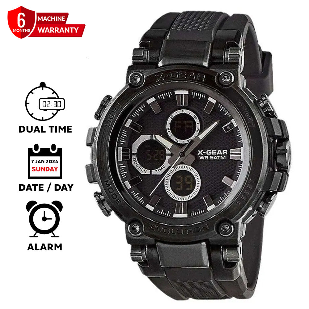 X GEAR - 3897 Dual Time (Analog & Digital) Round Dial Sports Watch for Men