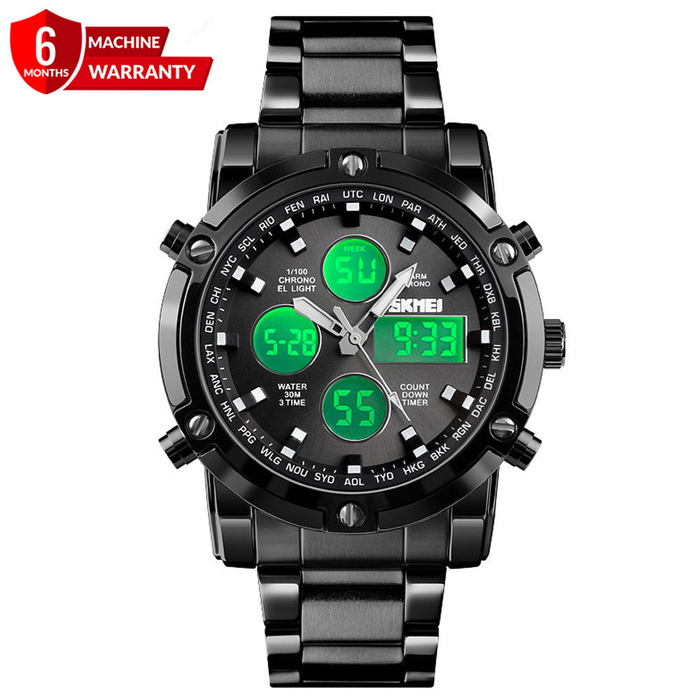 SKMEI 1389 Dual Time (Analog & Digital) Chain Watch For Men