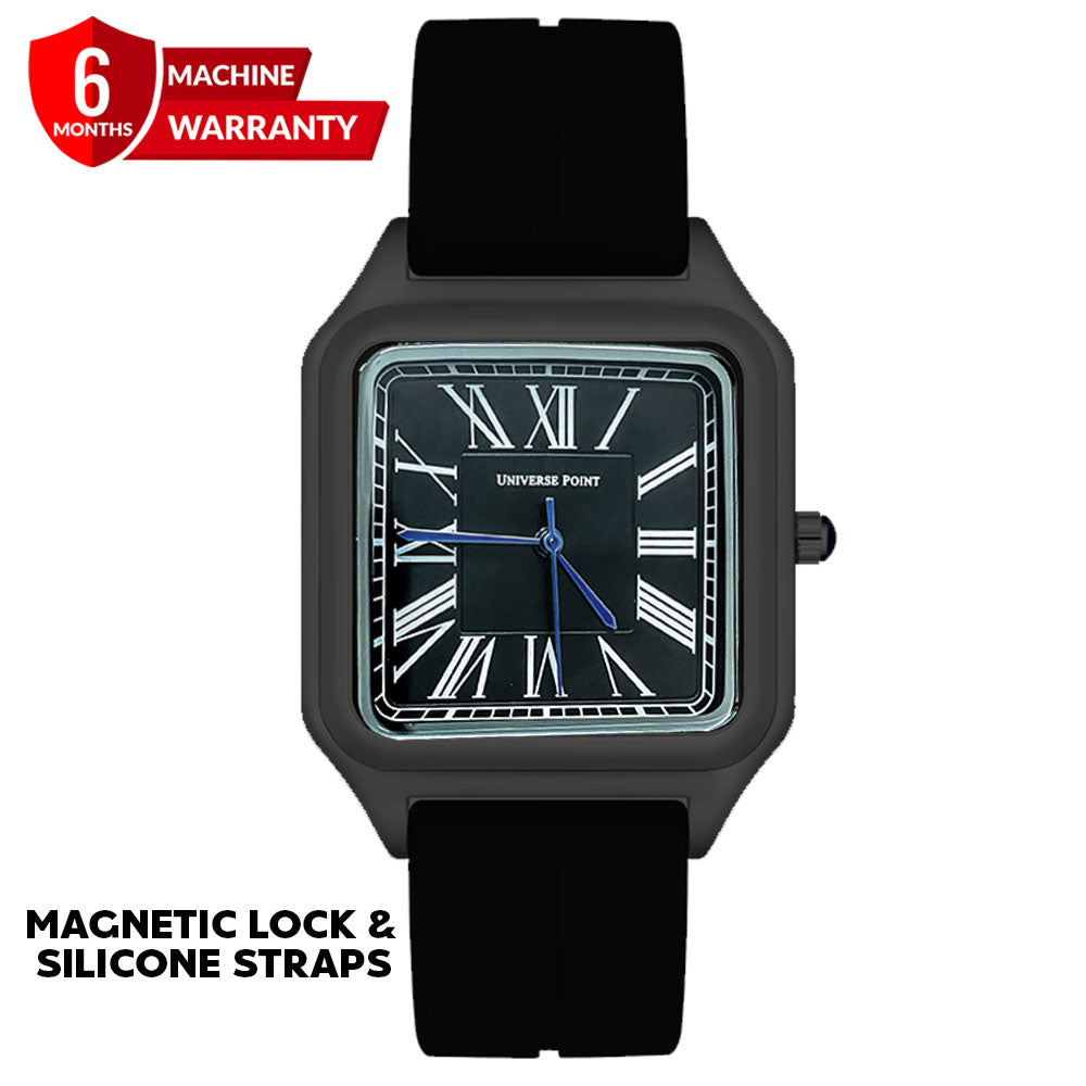 Universe Point Square Design Magnetic Lock &amp; Silicone Straps Watch