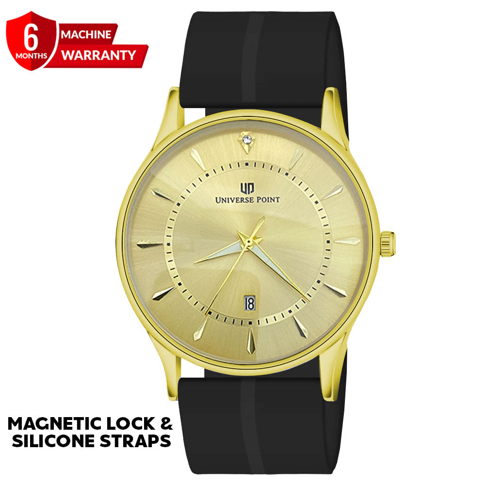 Universe Point Magnetic Lock & Silicone Rubber Straps Watch