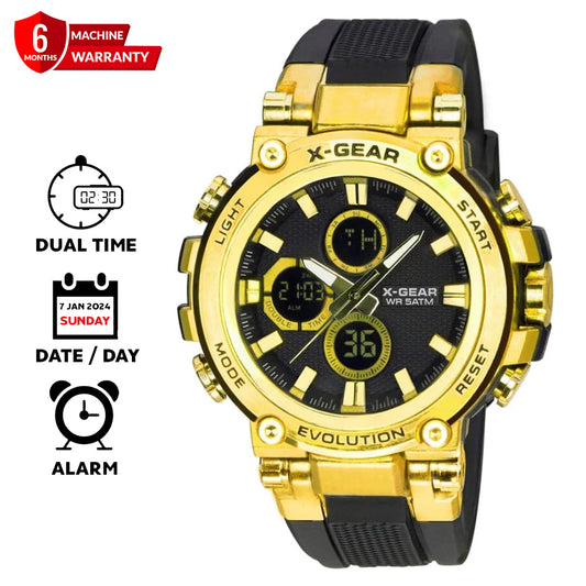 X GEAR - 3897 Analog & Digital Round Display Sports Watch for Men