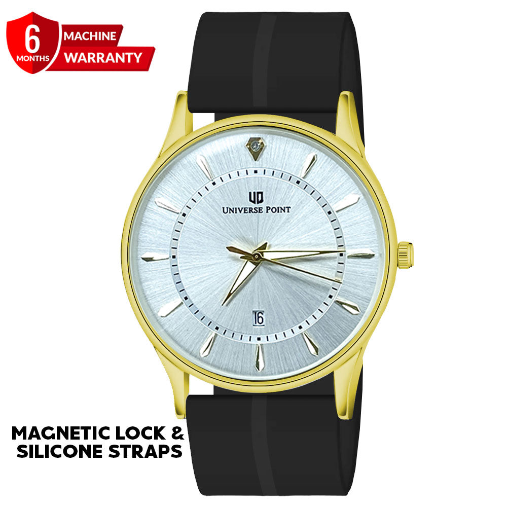 Universe Point Magnetic Lock &amp; Silicone Rubber Straps Watch