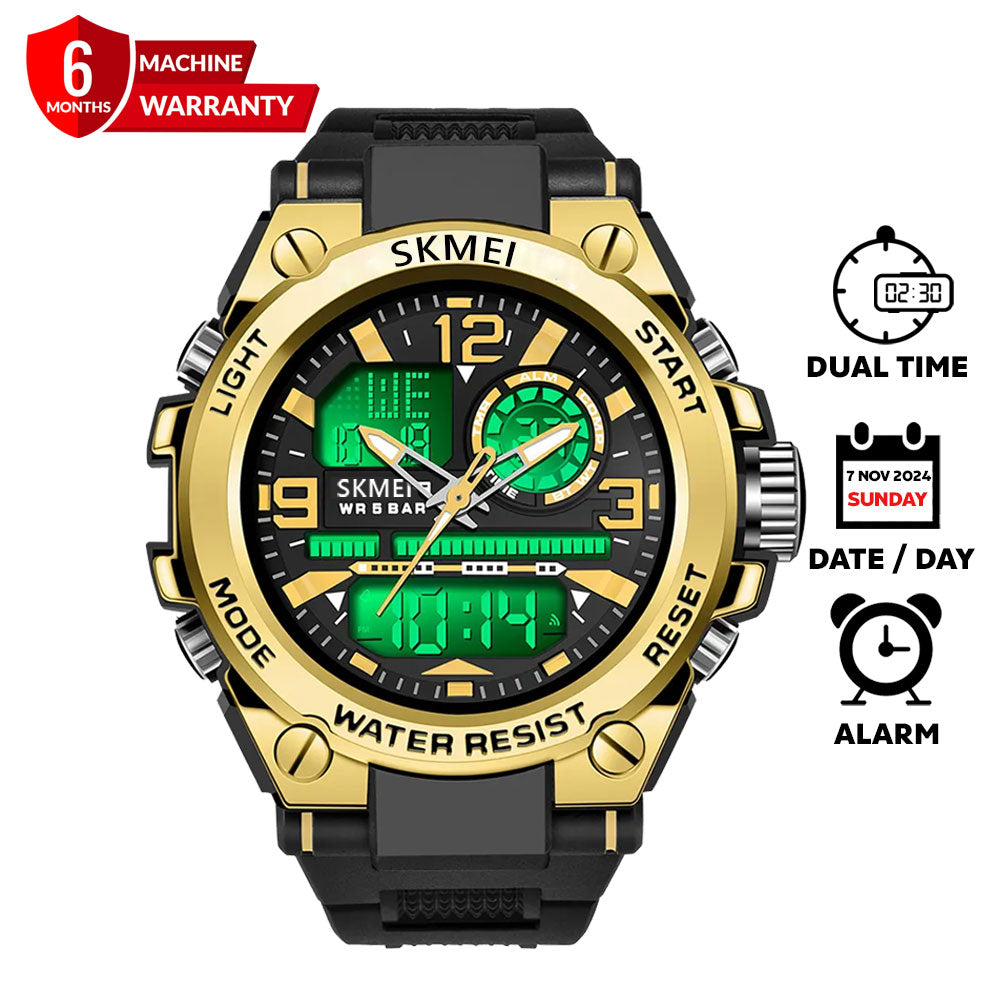 SKMEI 1426 Dual Time Rubber Chain Sports Watch