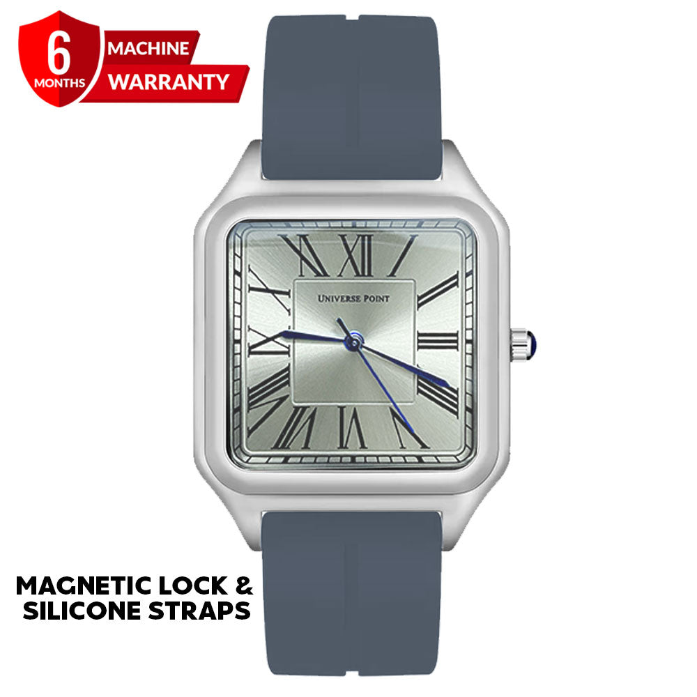 Universe Point Square Design Magnetic Lock &amp; Silicone Straps Watch