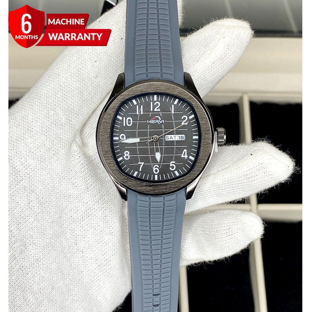 Heyri - Silicone Strap Date & Day Watch For Men