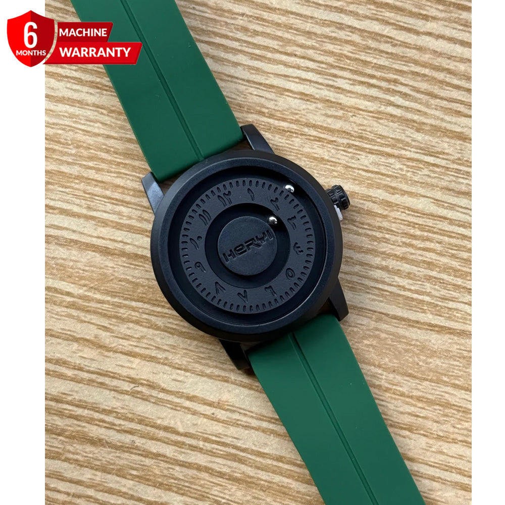 Revolutionary Bearing - Full Steel Magnetic Lock & Silicone Rubber Straps Watch