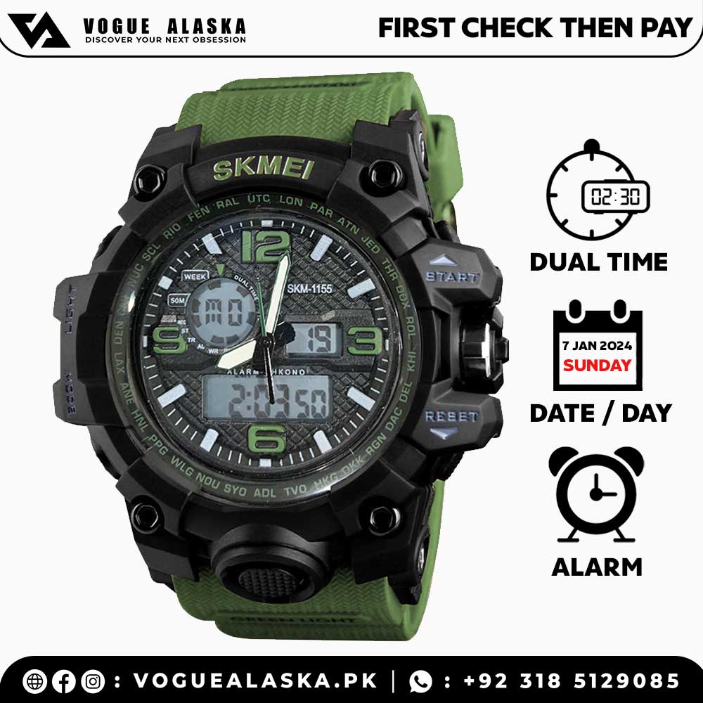 SKMEI 1155-A Dual Time Sports Watch For Men