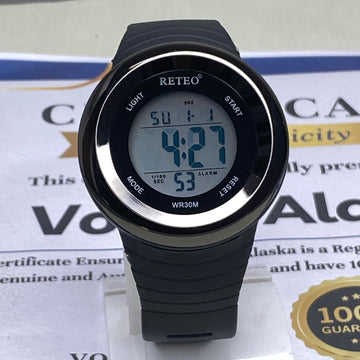 RETEO Round Dial Touch Digital Display MultiFunctional Sports Watch