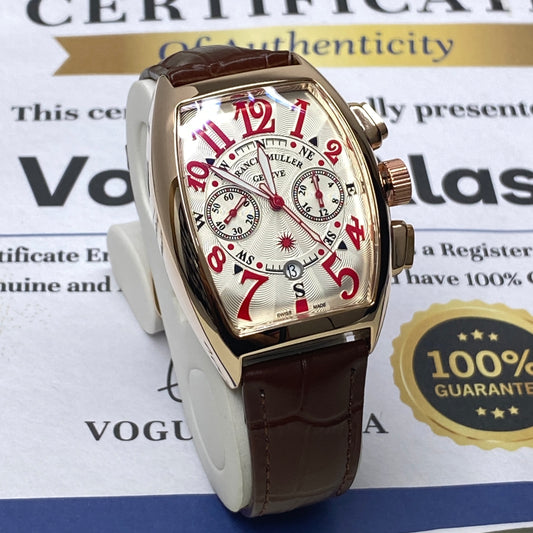 FRANCK MULLER Swiss Made Luxury Chronograph Working Sweep Movement Watch For Men