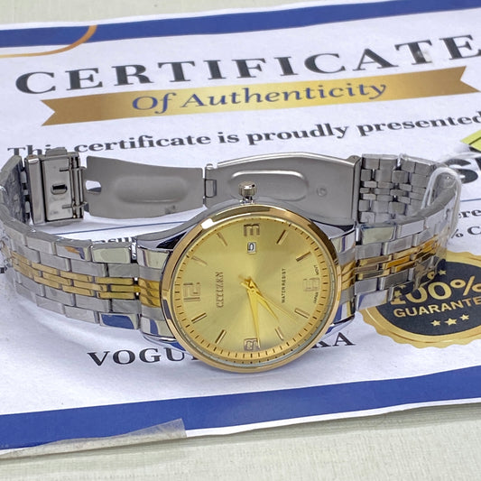 CITIZEN Analog Time Format Luxury Chain Couple Watches With Date Display