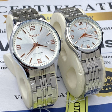 CITIZEN Analog Time Format Luxury Couple Watches With Date Display