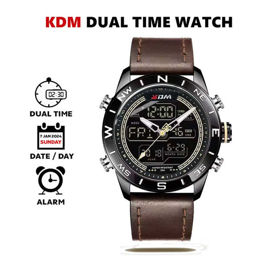 KDM Dual Time Straps Watch For Men