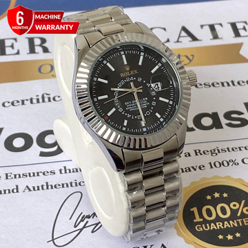 RLX Sky-Dweller Oyster Perpetual Analog Quartz Movement Chain Watch With Date Display
