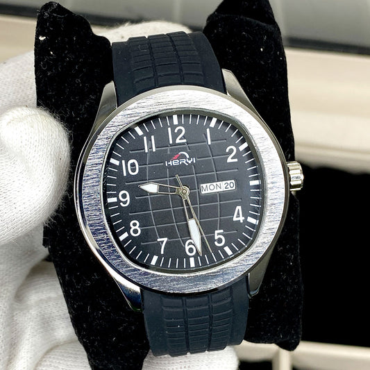 Heyri - Silicone Strap Date & Day Watch For Men