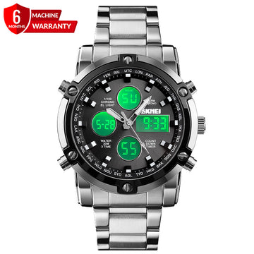 SKMEI 1389 Dual Time Multifunctional Digital Display Chain Watch For Men