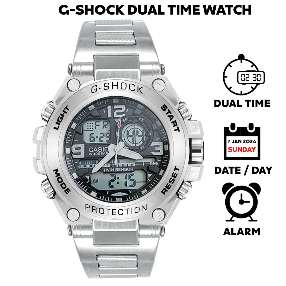 CASIO G-Shock Dual-Time Men&#39;s Chain Watch