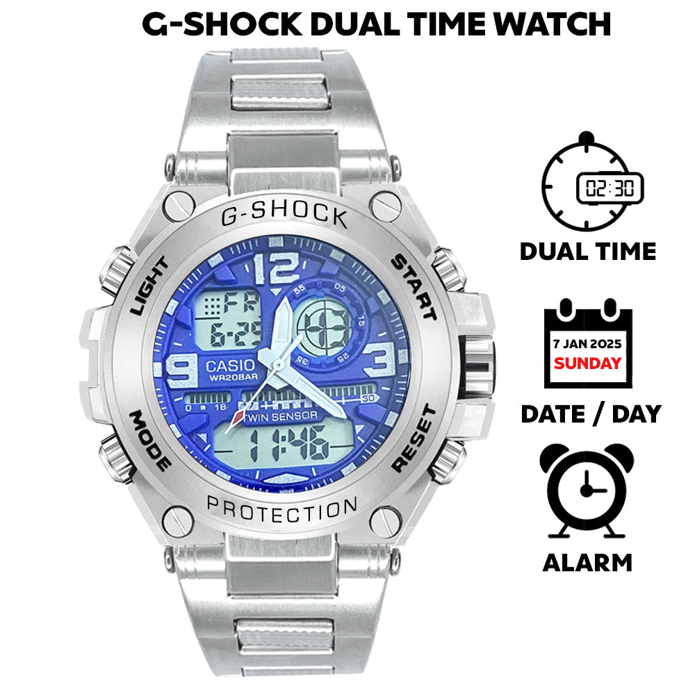 CASIO G-Shock Dual-Time Men&#39;s Chain Watch