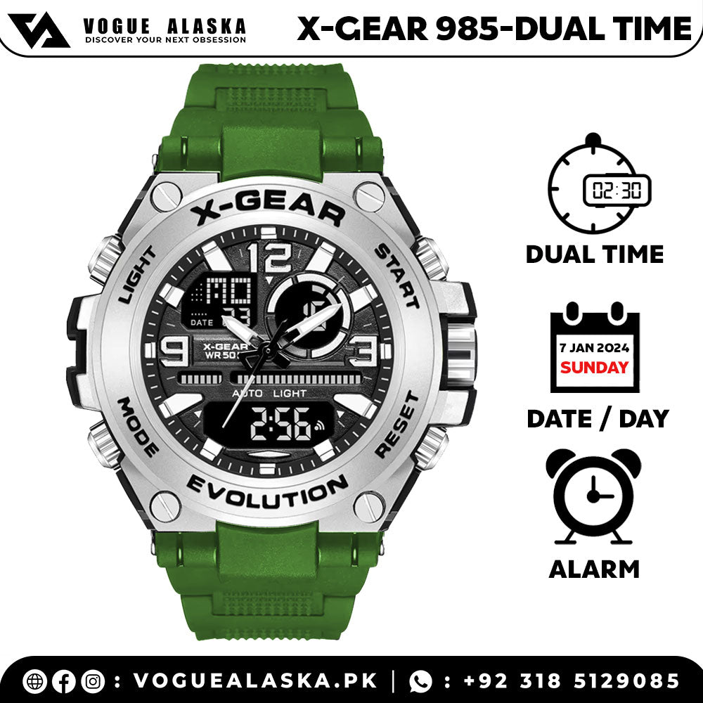 X-Gear 985 Dual-Time Sports Watch For Men