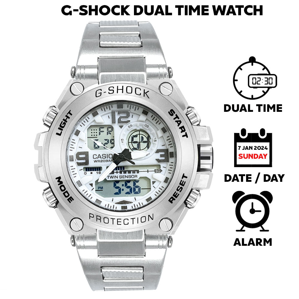 CASIO G-Shock Dual-Time Men&#39;s Chain Watch