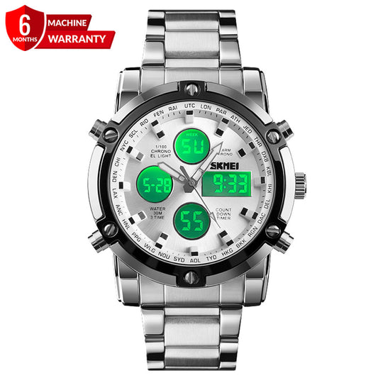 SKMEI 1389 Dual Time (Analog & Digital) Chain Watch For Men