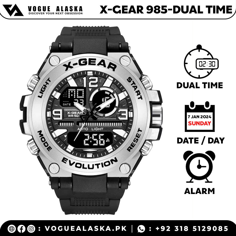 X-Gear 985 Dual-Time Sports Watch For Men