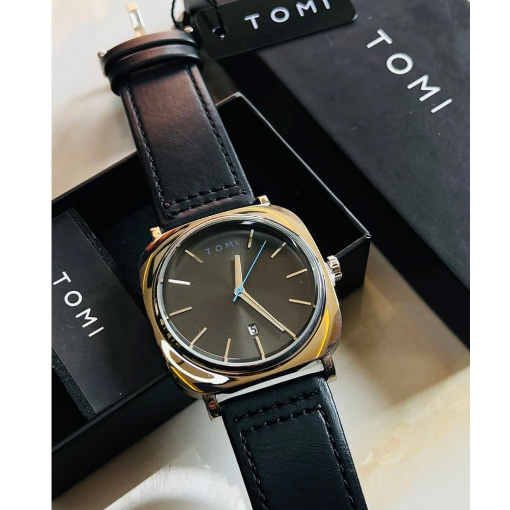 TOMI T-084 Men&#39;s Watch Quartz Date Leather Straps