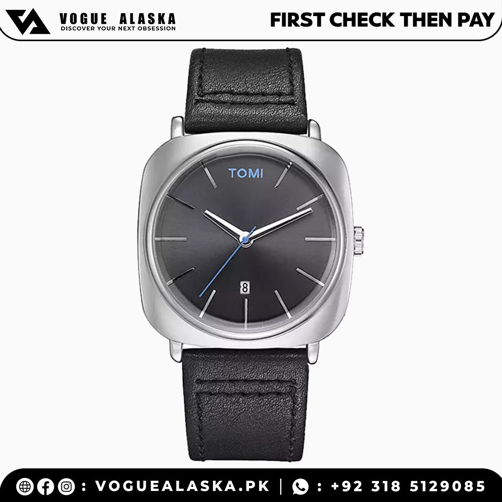 TOMI T-084 Quartz Date Business Class Strap Watch