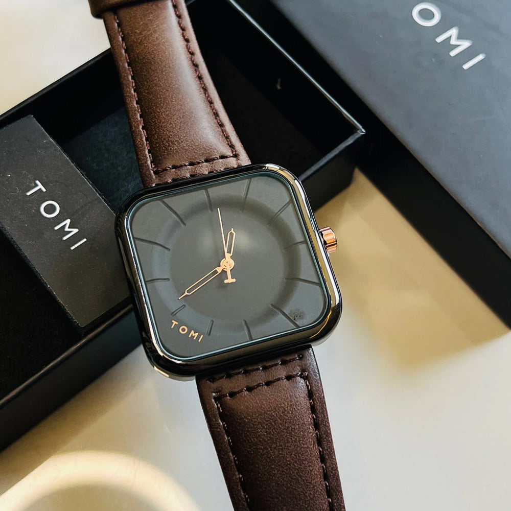 TOMI T093-Original Square Dial Straps Watch for Men