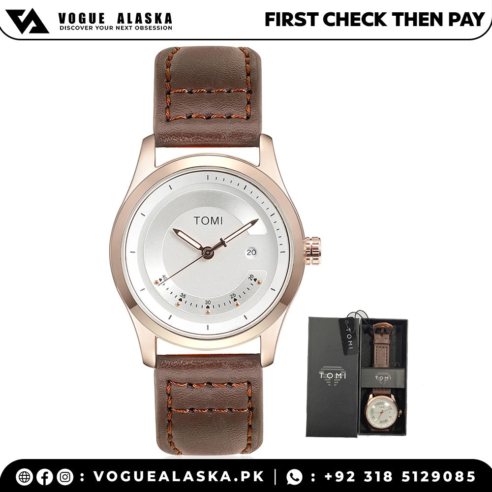 TOMI T-099 Leather Straps Watch For Men