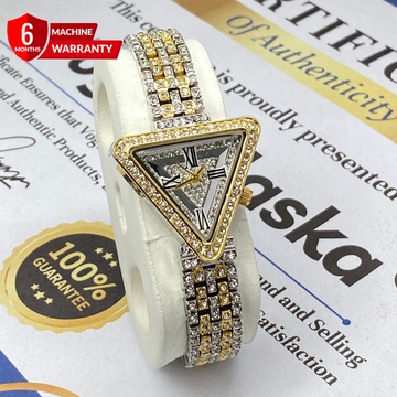 Luxury Iced Out Design Triangle Shape Dial Ladies Chain Watch - A Perfect Gift For Her