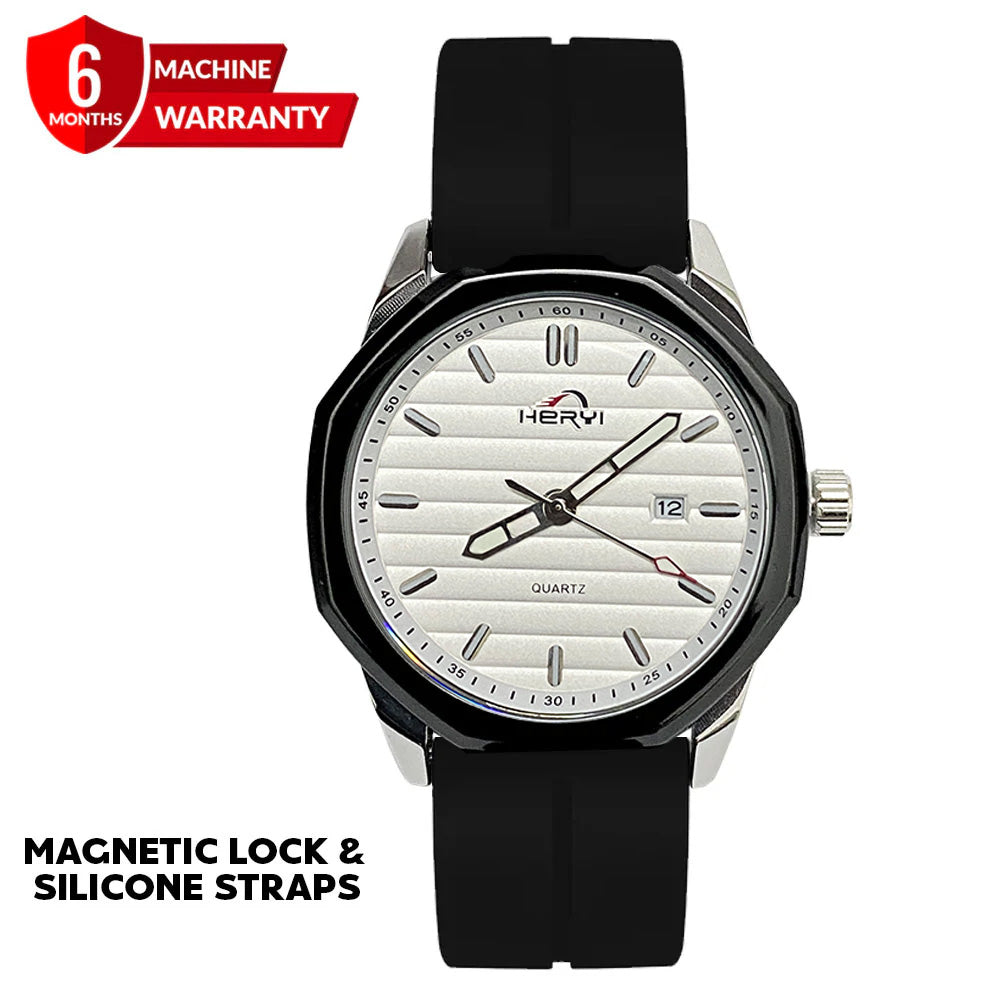 Heryi -  Silicone Straps &amp; Magnetic Lock Wrist Watch For Men
