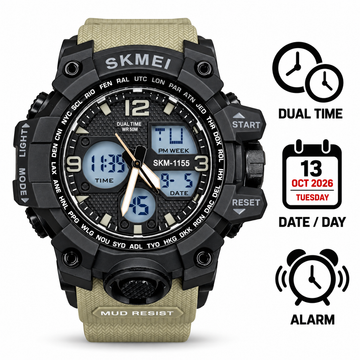 SKMEI 1155 Model Bold Dual Display Sports Watch for Men